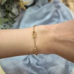 دستبند ظریف پلاک بیضی - Image 3