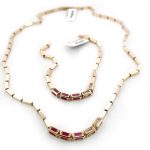 گردنی و دستبند سنگ رنگی Cube Chain - Image 3