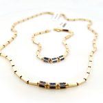 گردنی و دستبند سنگ رنگی Cube Chain - Image 4
