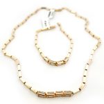 گردنی و دستبند سنگ رنگی Cube Chain - Image 5