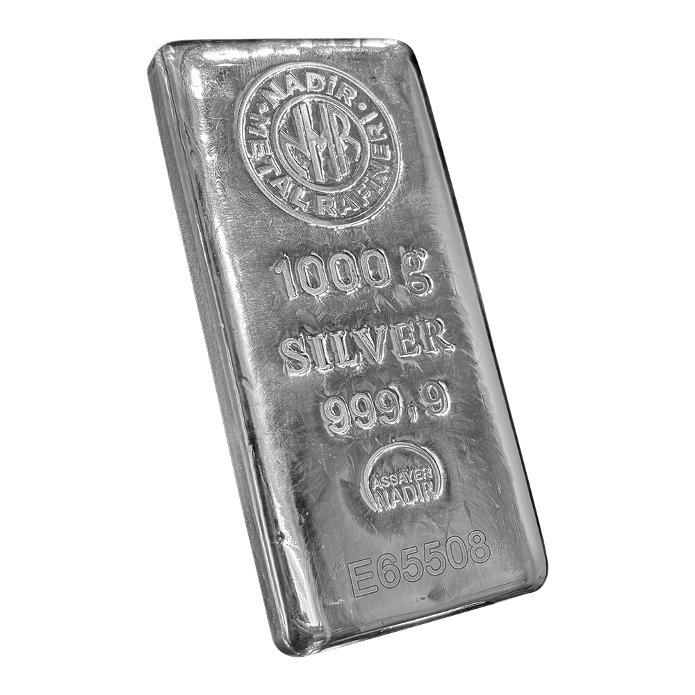 شمش نقره ۱ کیلوگرمی نادیر ترکیه (Nadir) با عیار 999.9 ریختگری